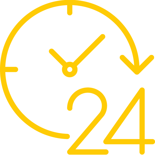 24x7 services icons yellow